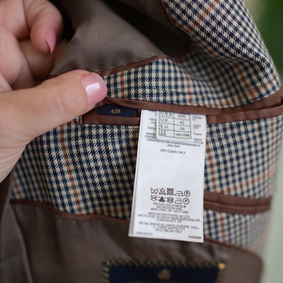 BROOKS BROTHERS 1818 Madison Full Canvas 2-Button Fall Color Plaid Blazer Sz 42R - Picture 11 of 16